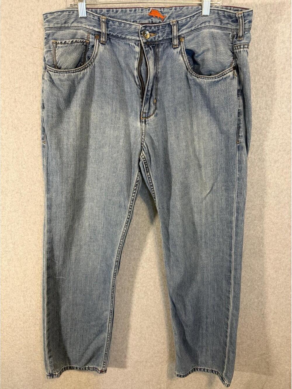 Tommy Bahama Jeans Men's 38x32 Blue Cayman Island Relaxed Straight Leg